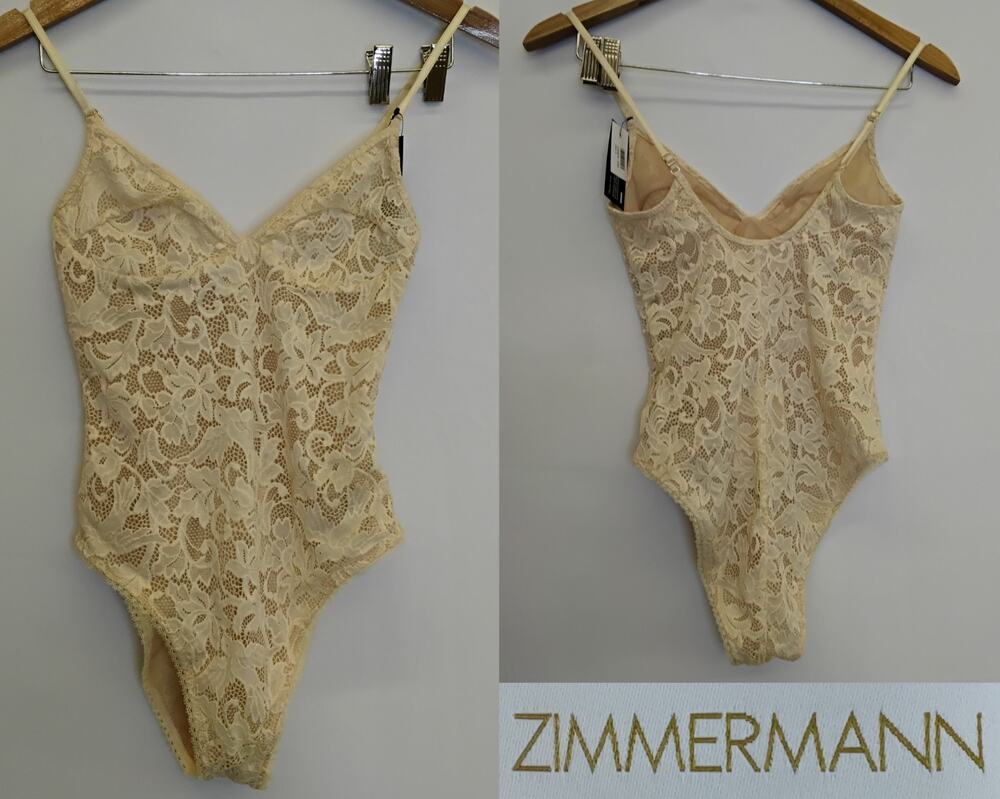 Zimmerman Lace Bodysuit Women's US 4 Teddy Cream Sleeveless NWT #Z5944